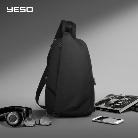Sacs à bandoulière YESO Fashion pour hommes avec sac à bandoulière USB sac à bandoulière léger imperméable sac à bandoulière sac à dos décontracté 9.7 