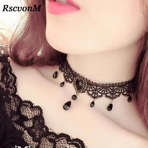 Mode Velours Noir Collier Ras Du Cou pour Femmes Déclaration Colliers et Pendentifs Bijoux Femme Collier Bijoux Collares Mujer C275 ► Photo 1/5