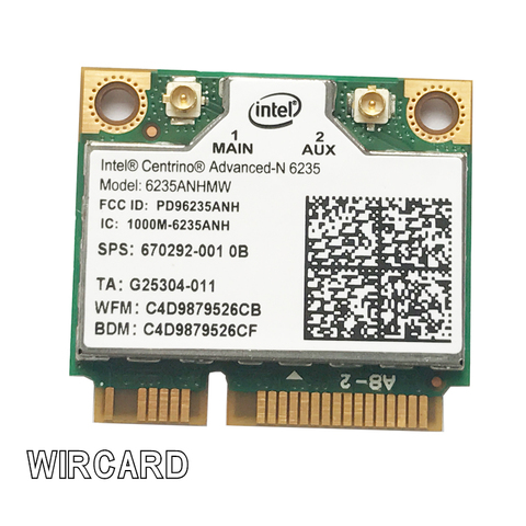 WIRCARD – carte lan sans fil pour ordinateur portable, wi-fi 6235 mb/s, Bluetooth 6235, MINI PCIe, pour Intel Centrino Advanced-N 300 4.0 ANHMW ► Photo 1/2
