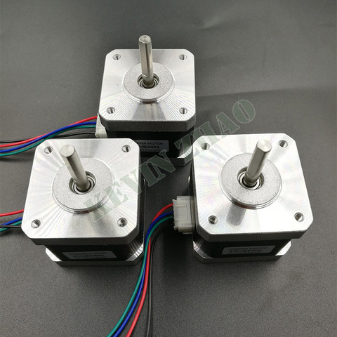 CE certification 3 pcs 4-plomb Nema17 Moteur pas à pas 42 moteur D arbre moteur 42 BYGH 1.7A (17HS4401) 3D imprimante moteur et CNC XYZ ► Photo 1/3