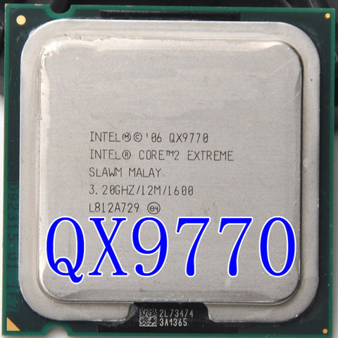 Processeur Intel Core 2 Extreme QX9770, cache 12 M, 3,2 GHz, 1600 MHz FSB LGA775, pour ordinateur de bureau, CPU qx9770, livraison gratuite ► Photo 1/1