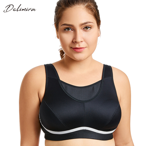 Soutien-gorge d'exercice sans fil à couverture complète sans rebond de grande taille pour femmes ► Photo 1/6