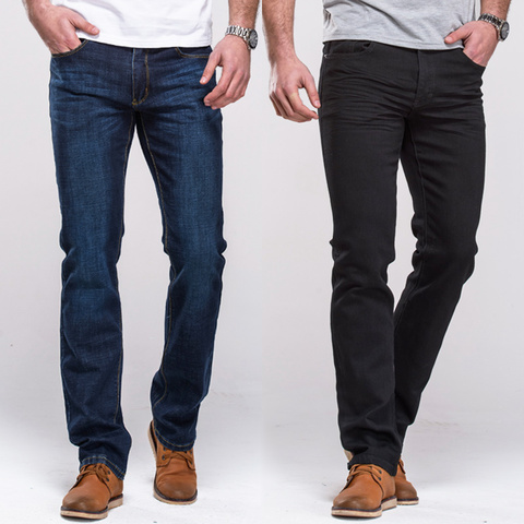 GRG-jean en jean extensible pour homme, pantalon classique droit, coupe longue extensible, bleu noir, collection décontracté ► Photo 1/6