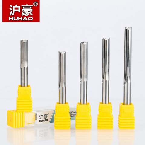 HUHAO 1pc 6mm Two Flutes Straight router bits for wood CNC Straight Engraving Cutters Carbide Endmills Tools Milling Cutter  ► Photo 1/6