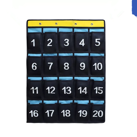 56 poches imperméable à l'eau Oxford tissu rangement sac suspendu numéroté cartes de classe pour les organisateurs de téléphones portables violet bleu marine ► Photo 1/6