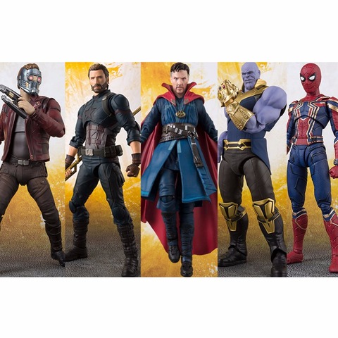 SHFiguarts Avengers Infinity Guerre Thanos Médecin Étrange Iron Man SpiderMan Star Charge Noir Panthère Captain America Action Figure ► Photo 1/6