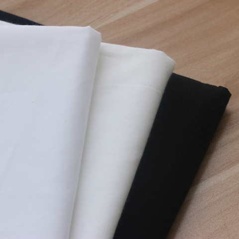 150cm X 50cm respirant mince blanc noir plaine tissu doublure coton manuel bricolage tissu coton oreiller doublure tissu 158 g/m ► Photo 1/3