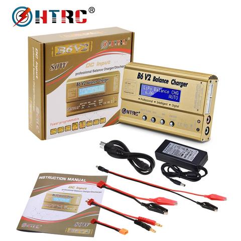 HTRC B6 V2 80 W chargeur de batterie Lipo led Équilibre Déchargeur 6A DC11-18V pour Lipo Li-ion Vie NiCd NiMH LiHV PB Smart batterie ► Photo 1/6