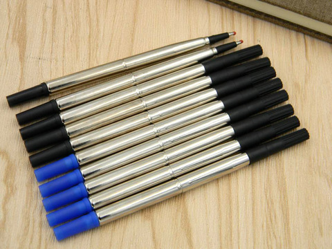 Métal Rolleball stylo encre recharges 10PC bleu 0r 10PC noir haute qualité 0.5mm papeterie bureau fournitures scolaires ► Photo 1/6