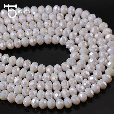 4mm Autriche Blanc Spacer Rondelle Cristal Perles Perles pour Couture Femmes Bricolage Accessoires Perles Perles en Vrac Facettes En Verre Perles Z141 ► Photo 1/6