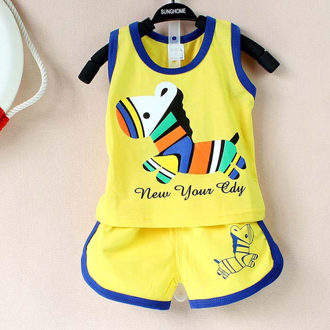Ensemble de vêtements d'été pour bébé garçon de 0 à 2 ans, gilet et short en coton, tenue pour nouveau-né, 2022 ► Photo 1/1