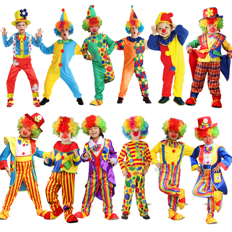Fête carnaval variété drôle Clown Costumes noël adulte garçon fille Joker Costume Cospaly fête habiller Clown Costume Costumes ► Photo 1/6