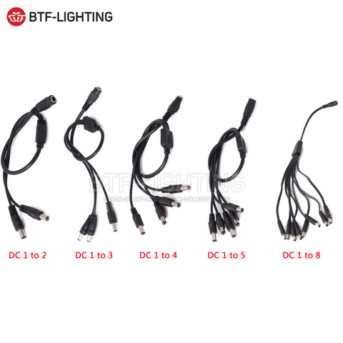 Prise d'alimentation 12V DC, 2/3/4/5/8, 5 pièces, adaptateur de connecteur femelle vers 2/3/5.5 mâle, 2.1 x ► Photo 1/6