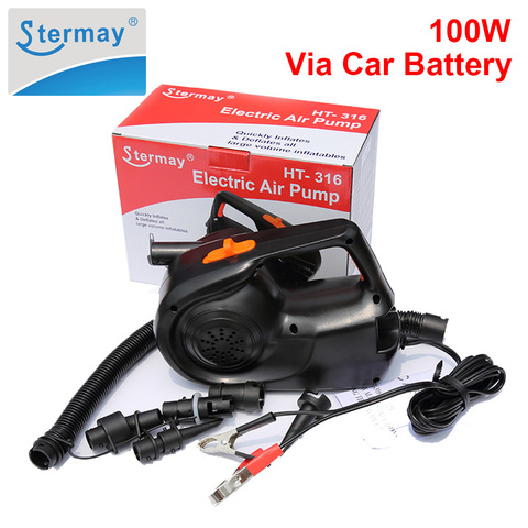 Stermay HT-316 12 V Batterie De Voiture Pince Batterie 100 W Puissance gonflable pompe électrique pompe à air pour bateau gonflable piscine lit matelas ► Photo 1/6