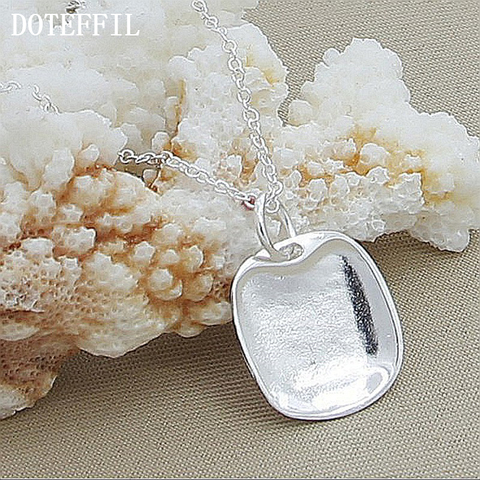 DOTEFFIL 925 en argent Sterling carré signe pendentif collier 18 pouces chaîne pour les femmes de mariage fiançailles fête mode charme bijoux ► Photo 1/1