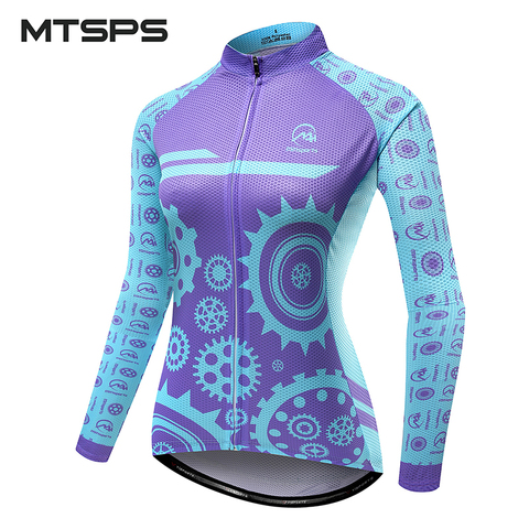 MTSPS-maillot de cyclisme pour femmes, maillot à manches longues, pour cycliste ou vtt ► Photo 1/6