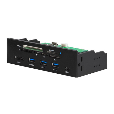 Lecteur de carte multifonction tout-en-1, 5.25 pouces, panneau avant d'ordinateur, avec 3ports USB 3.0, USB 3.1, ESATA, prise en charge de carte CF ► Photo 1/6