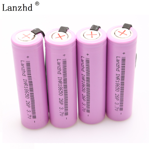 Batteries rechargeables 18650 INR18650, 1 à 8 pièces, feuilles de Nickel, Li-ion 18650, décharge 20a, 2600mAh, 3.7V ► Photo 1/6