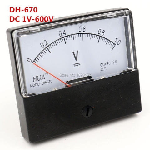 Panneau analogique, voltmètre, classe DH-670, 2.5 DH670 DC 1V, 3V, 5V, 10V, 15V, 30V, 50V, 75V, 100V, 150V, 250V ► Photo 1/6