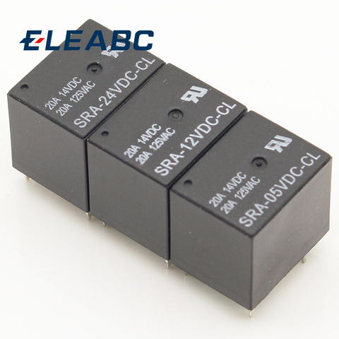 5 PCS/lot relais De Puissance SRA-05VDC-CL SRA-12VDC-CL SRA-24VDC-CL 5V 12V 24V 20A 5PIN ► Photo 1/3