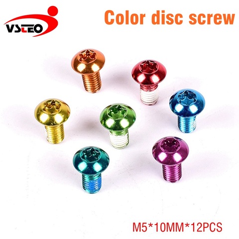 Vis à disque pour vélo de montagne T25, boulons pour Rotors de frein à disque M5 x 10mm, en acier inoxydable pour vtt, 12 pièce/lot multicolores ► Photo 1/6