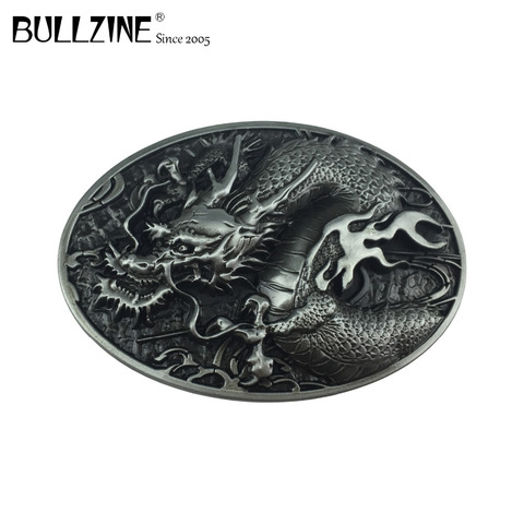 Bullzine – boucle de ceinture en alliage métallique avec finition en étain, 4cm de largeur, cadeau pour jeans de cowboy dragon 3D, vente en gros ► Photo 1/4