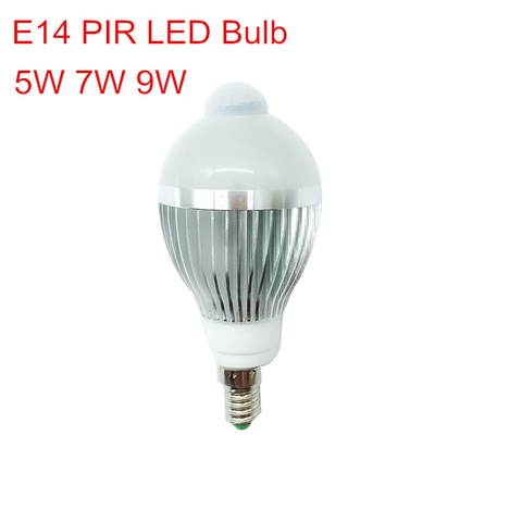 Lampe LED à capteur de mouvement PIR E14 AC85-265V, ampoule automatique intelligente, corps infrarouge, 5W 7W 9W ► Photo 1/3