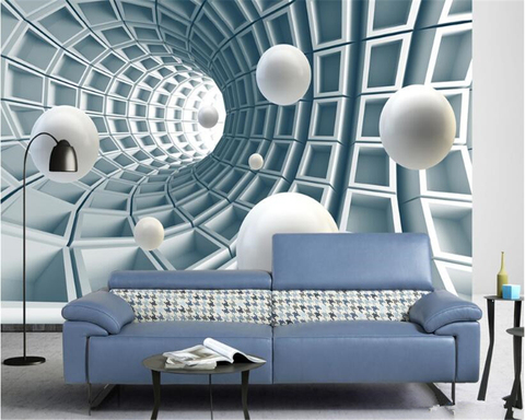 Beibehang papier peint abstrait | Bonne qualité, simple, tunnel abstrait, boule tridimensionnelle, mur de fond 3d, papel de paréo ► Photo 1/6