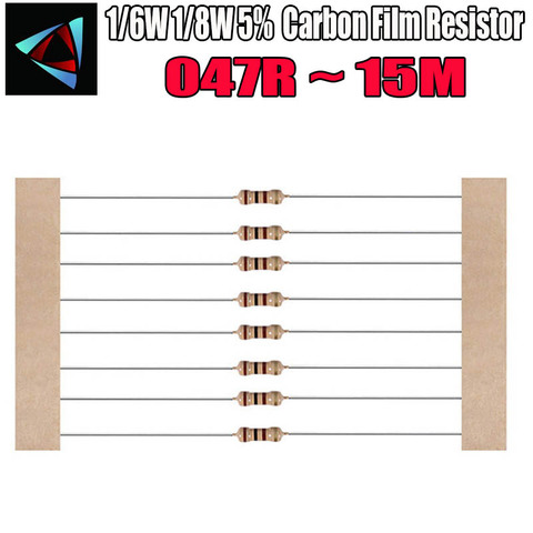 100 pièces 1/8W 0.125W 1/8W = 1/6W 5% Résistance de Film de carbone 0.47R ~ 10M 100R 220R 330R 1K 2.2K 3.3K 4.7K 10K 22K 47K 100K 0.47 10M ohm ► Photo 1/2