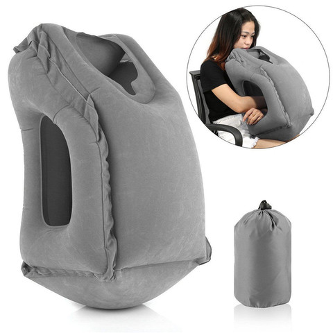 Sac de couchage gonflable pour voyage, coussin Portable pour le cou, oreiller pour hommes et femmes, plein air, avion, Train, sommeil facile ► Photo 1/4