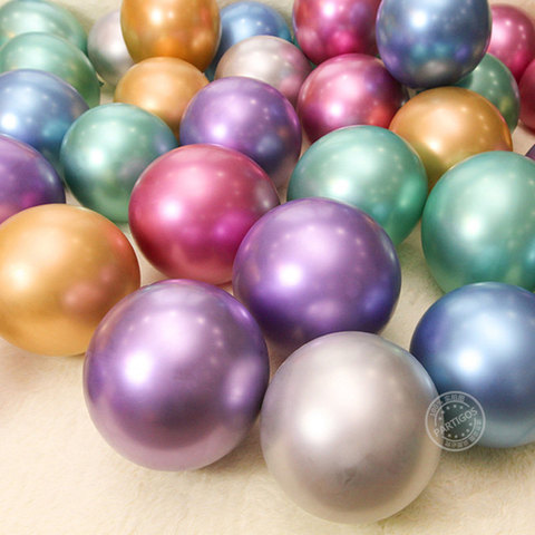 10 pièces 5/10 pouces Chrome métallique Latex ballons brillant métallique Globos gonflable hélium Ballon fête d'anniversaire décoration Ballon ► Photo 1/6