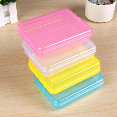 4 Couleur Mini Petit En Plastique Transparent Avec Couvercle Avec Couvercle Collection Carte de Crédit Carte Bancaire Container Storage Case Boîte ► Photo 1/4