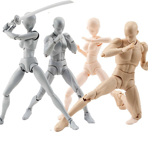 SHFiguarts Mobile Multi-joint CORPS KUN/CORPS CHAN corps-chan corps-kun Gris Couleur Noir PVC action Figure Collection Modèle Jouets ► Photo 1/6