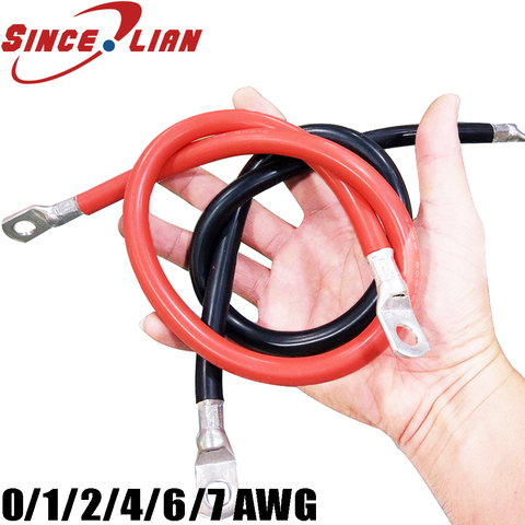 Câble de connexion en silicone 0AWG 1AWG 2AWG 4AWG 6AWG 7AWG, câble haute puissance, onduleur pour batterie en silicium, câble d'extension ► Photo 1/6