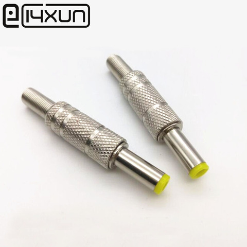 Adaptateur de prise mâle en métal 5.5x2.1, 5.5x2.5, 5.5mm/2.5mm x mm, x mm, 1 pièce/lot, prise mâle avec tête jaune ► Photo 1/2