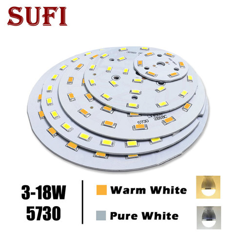 Panneau d'éclairage de plafond à luminosité 5730 SMD, 3/5/7/9/12/18W, ampoule LED, panneau d'éclairage pour le plafond, PCB, 3/5/7/9/12/18W, avec LED, livraison gratuite ► Photo 1/6