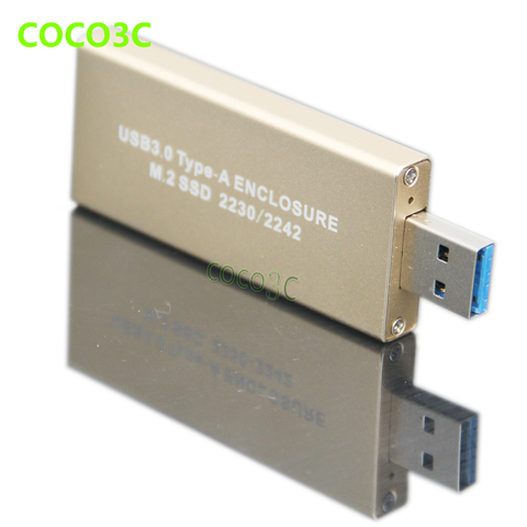 Boîtier USB 3.0 vers M.2 SATA SSD, adaptateur de clé B + M, boîtier Mobile M2 pour Transcend MTS400 PLEXTOR PX-128M6G-2242 ► Photo 1/4