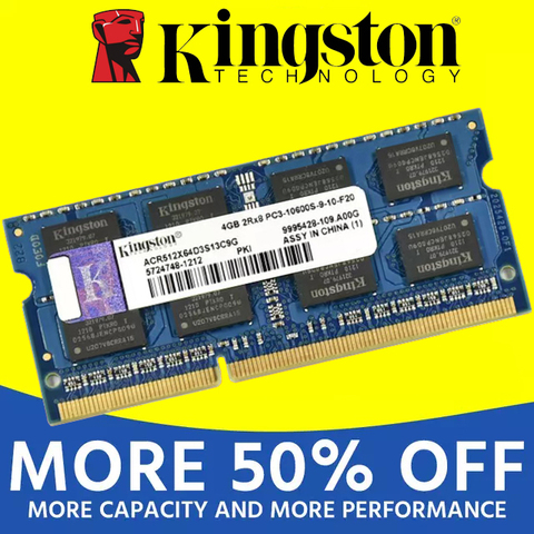 Kingston Ordinateur Portable RAM Mémoire Module DDR2 800 667 MHz PC2 6400S 1 GO 2G 2 GO 4G 4GB 8GB DDR3 1333 1600 MHz PC3-12800 ► Photo 1/6