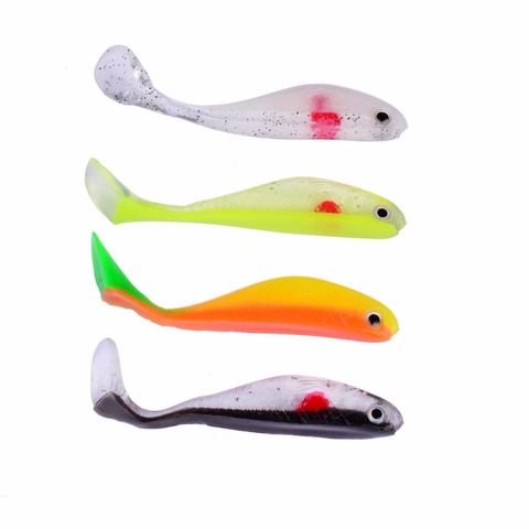 Lot d'appâts artificiels souples en silicone pour la pêche, pack de leurres pour attraper des poissons, matériel pour pêcher des carpes, 8cm, 5.3g, 5 pièces ► Photo 1/6