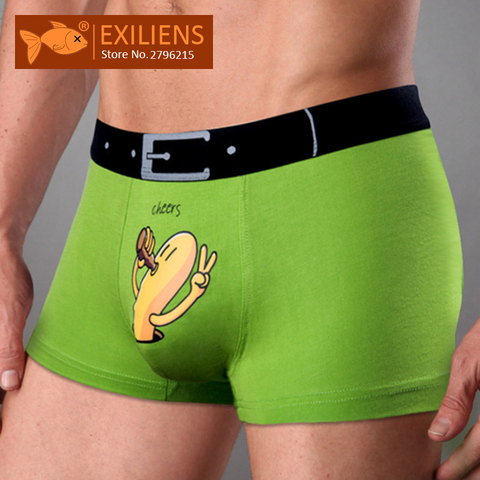 EXILIENS Brand New Mens Sous-Vêtements Boxer Modal Homme Caleçon Hommes Boxeurs Sexy Mâle Slip Bande Dessinée D'impression Taille M-3XL 093001 ► Photo 1/6