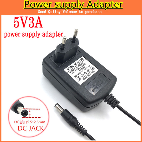 NOUVEAU 5V3A AC 100 V-240 V Adaptateur Convertisseur DC 5 V 3A 3000mA Alimentation UE ou US Plug 5.5mm x 2.1-2.5mm Pour Bande LED TV Box MXQ ► Photo 1/6