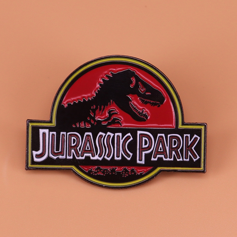 Jurassic park émail broche dinosaure broche raptor badge horreur animal bijoux femmes chemises veste accessoires hommes cadeaux ► Photo 1/2