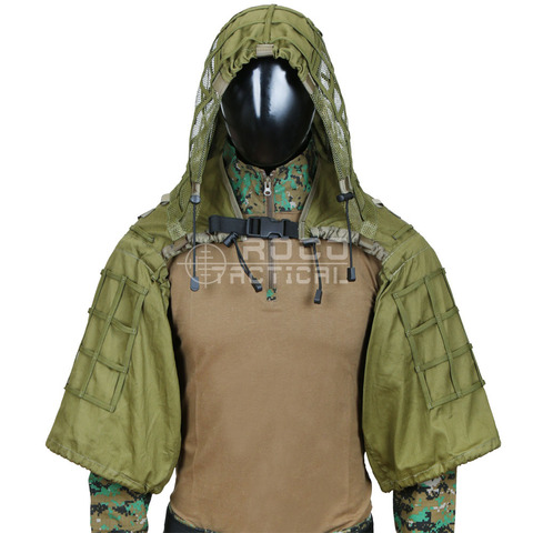 Rocotatic-combinaison Ghillie militaire, costume Ghillie, Camouflage de capuche légère, veste de Sniper militaire Airsoft ► Photo 1/5