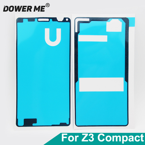 Dower Me nouveau Set complet autocollant Lcd avant + couverture de batterie arrière colle adhésive pour Sony Xperia Z3 Mini Compact M55W 4.6 