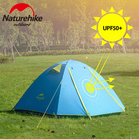 Naturehike – tente de Camping ultralégère pour 2, 3 et 4 personnes, poteau en aluminium, étanche, pour famille, extérieur, UPF50 ► Photo 1/6