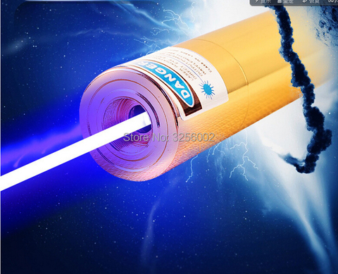 Lampe militaire haute puissance 1000000m nm, mise au point ajustable, pointeur Laser bleu, torche allumée pour cigarette allumée ► Photo 1/6