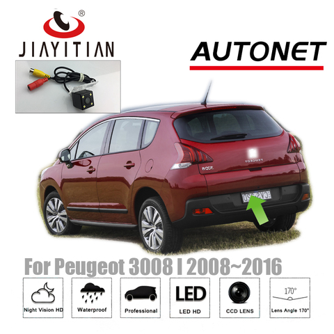 JIAYITIAN-caméra arrière pour Peugeot 3008 II 3008 I /2008/ 2012, 2008 ~ 2016 ~ 2022, Vision nocturne CCD, plaque d'immatriculation, caméra de sauvegarde, modèle ► Photo 1/4