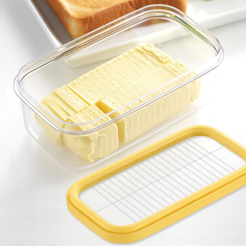 Coupe-beurre en plastique avec couvercle | Contenant de beurre, coupe-beurre, grande pour la cuisine, rangement et décor ► Photo 1/6