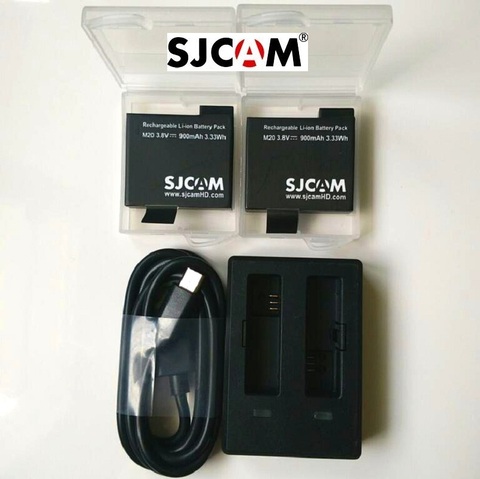 SJCAM – batterie li-on 100% mAh, originale, avec étui et chargeur, pour caméra de sport et WiFi SJCAM M20, 900 ► Photo 1/5