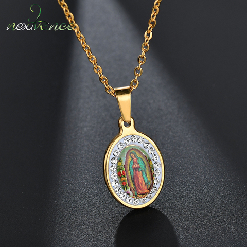 Nextvance – collier avec pendentif de la vierge marie, en acier inoxydable, de haute qualité, en Zircon cubique, pour femmes, cadeau chrétien catholique ► Photo 1/6